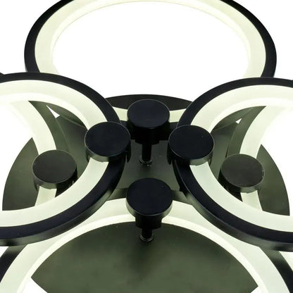 Lampadario LED con telecomando ALANI 152W, 6 Cerchi, Luce Fredda/Calda/Neutra, Dimmerabile, Nero Lampadari LED con Telecomando Titolo predefinito Alessandro Design
