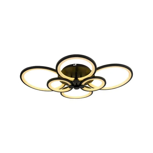 Lampadario LED con telecomando ALANI 152W, 6 Cerchi, Luce Fredda/Calda/Neutra, Dimmerabile, Nero Lampadari LED con Telecomando Titolo predefinito Alessandro Design