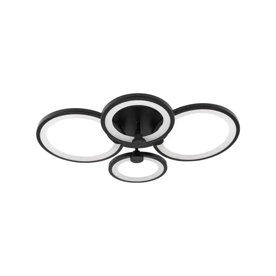 Lampadario LED con telecomando ALANI 88W, 4 Cerchi, Luce Fredda/Calda/Neutra, Dimmerabile, Nero Lampadari LED con Telecomando Titolo predefinito Alessandro Design