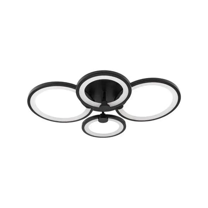 Lampadario LED con telecomando ALANI 88W, 4 Cerchi, Luce Fredda/Calda/Neutra, Dimmerabile, Nero Lampadari LED con Telecomando Titolo predefinito Alessandro Design
