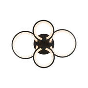 Lampadario LED con telecomando ALANI 88W, 4 Cerchi, Luce Fredda/Calda/Neutra, Dimmerabile, Nero Lampadari LED con Telecomando Titolo predefinito Alessandro Design