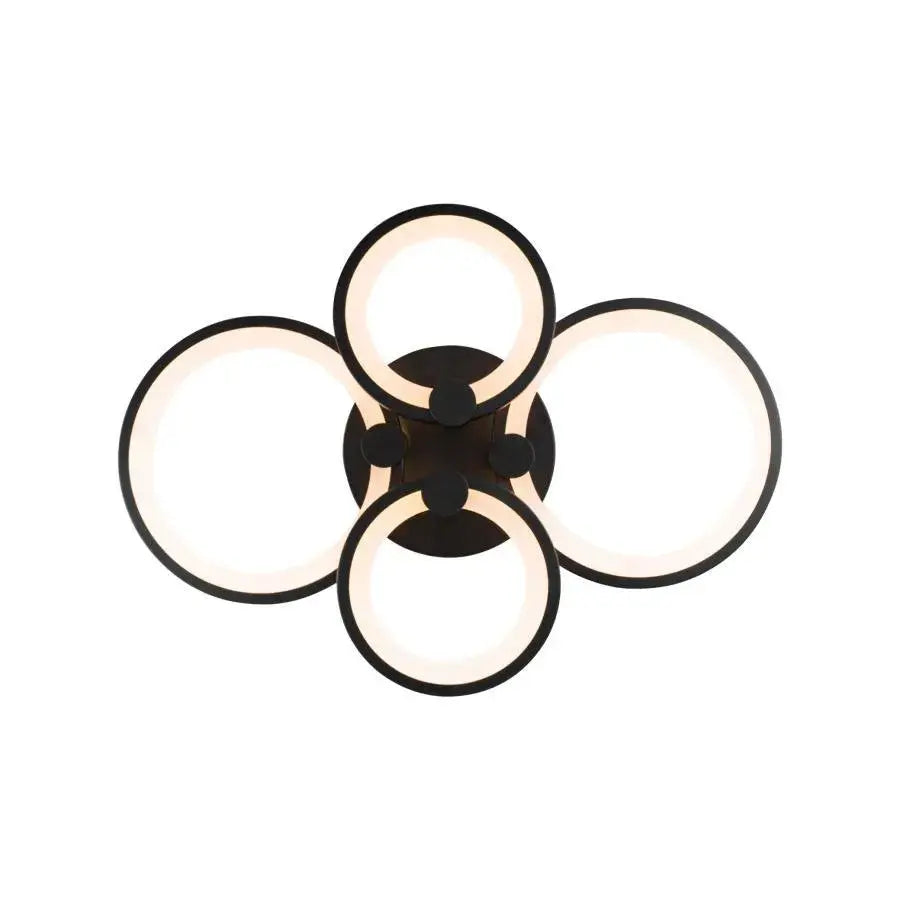 Lampadario LED con telecomando ALANI 88W, 4 Cerchi, Luce Fredda/Calda/Neutra, Dimmerabile, Nero Lampadari LED con Telecomando Titolo predefinito Alessandro Design