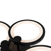 Lampadario LED con telecomando ALANI 88W, 4 Cerchi, Luce Fredda/Calda/Neutra, Dimmerabile, Nero Lampadari LED con Telecomando Titolo predefinito Alessandro Design