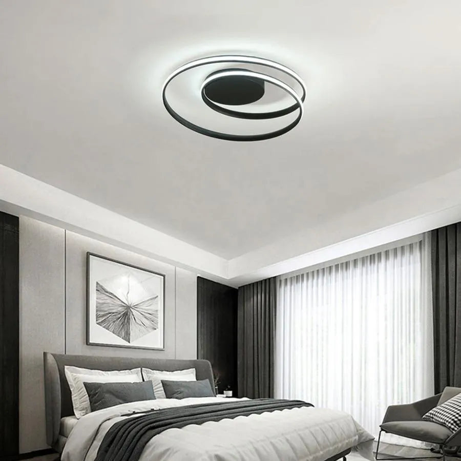 Lustra LED cu telecomanda VECTOR ARCADIA 56W, lumina Rece/Calda/Neutra, Dimabila, Negru Lustre LED cu Telecomanda Default Title Alessandro Design
