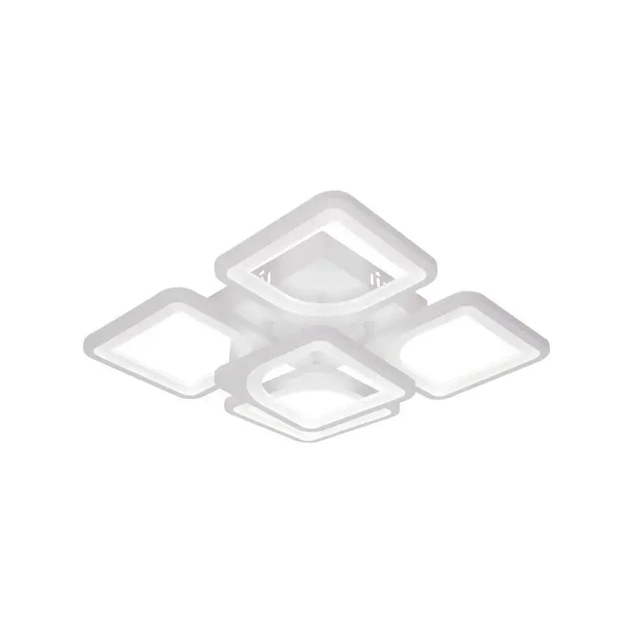Lampadario a LED con telecomando FELY 80W, 5 Quadrati, Luce Fredda/Calda/Neutra, Dimmerabile, Lampadario a LED con telecomando Bianco Titolo predefinito Alessandro Design