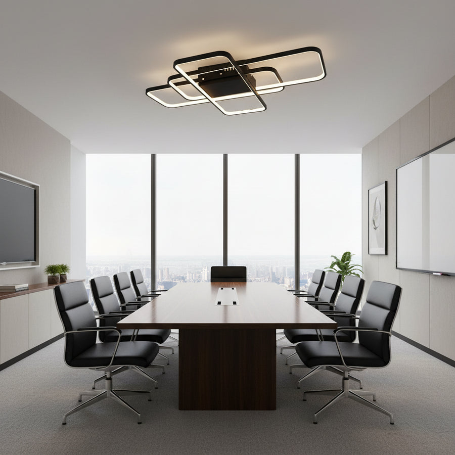 IANUSIS Lampadario LED con telecomando 95W, 3 Elementi, Luce Fredda/Calda/Neutra, Dimmerabile, Nero Lampadari LED con Telecomando Titolo predefinito Alessandro Design