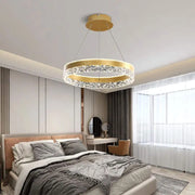 Lampadario LED a sospensione con telecomando BRINDA 124W, Luce Fredda/Calda/Neutra, Dimmerabile, Oro, Altezza Regolabile Lampadari Moderni Titolo predefinito Alessandro Design