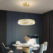 Lampadario LED a sospensione con telecomando BRINDA 124W, Luce Fredda/Calda/Neutra, Dimmerabile, Oro, Altezza Regolabile Lampadari Moderni Titolo predefinito Alessandro Design