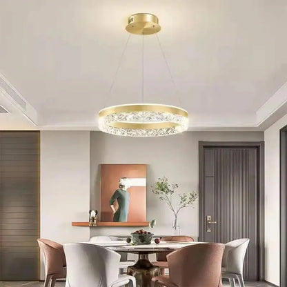 Lampadario LED a sospensione con telecomando BRINDA 124W, Luce Fredda/Calda/Neutra, Dimmerabile, Oro, Altezza Regolabile Lampadari Moderni Titolo predefinito Alessandro Design