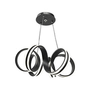 Lampadario LED a sospensione con telecomando INFINITY TWIST 180W, Ondulata, Luce Fredda/Calda/Neutra, Dimmerabile, Nero, Altezza Regolabile Lampadari Moderni Titolo predefinito Alessandro Design