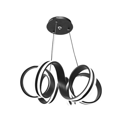 Lampadario LED a sospensione con telecomando INFINITY TWIST 180W, Ondulata, Luce Fredda/Calda/Neutra, Dimmerabile, Nero, Altezza Regolabile Lampadari Moderni Titolo predefinito Alessandro Design