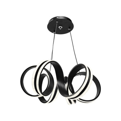 Lampadario LED a sospensione con telecomando INFINITY TWIST 180W, Ondulata, Luce Fredda/Calda/Neutra, Dimmerabile, Nero, Altezza Regolabile Lampadari Moderni Titolo predefinito Alessandro Design