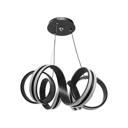 Lampadario LED a sospensione con telecomando INFINITY TWIST 180W, Ondulata, Luce Fredda/Calda/Neutra, Dimmerabile, Nero, Altezza Regolabile Lampadari Moderni Titolo predefinito Alessandro Design