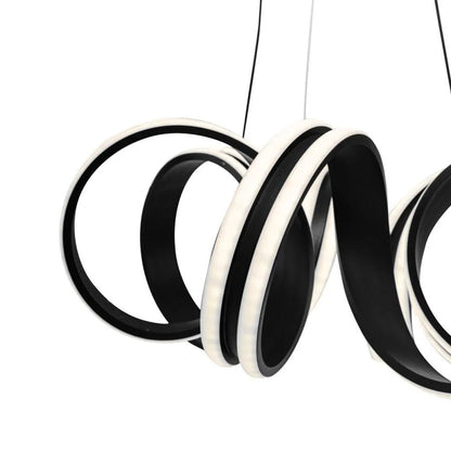 Lampadario LED a sospensione con telecomando INFINITY TWIST 180W, Ondulata, Luce Fredda/Calda/Neutra, Dimmerabile, Nero, Altezza Regolabile Lampadari Moderni Titolo predefinito Alessandro Design