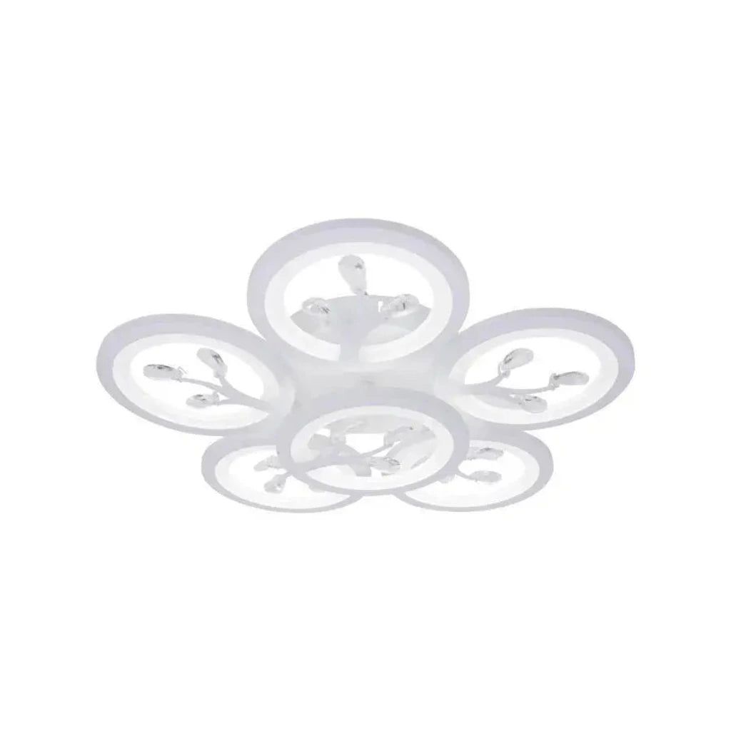 Lampadario a LED con telecomando e cristallo DAISY 78W, 6 Elementi, Luce Fredda/Calda/Neutra, Dimmerabile, Lampadario a LED Bianco con telecomando Titolo predefinito Alessandro Design
