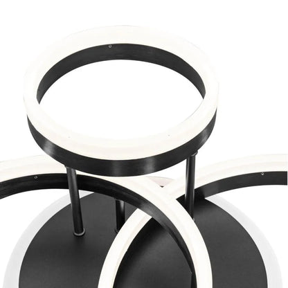 Lampadario LED con telecomando LYRA 100W, 3 Cerchi, Luce Fredda/Calda/Neutra, Dimmerabile, Nero Lampadari LED con Telecomando Titolo predefinito Alessandro Design