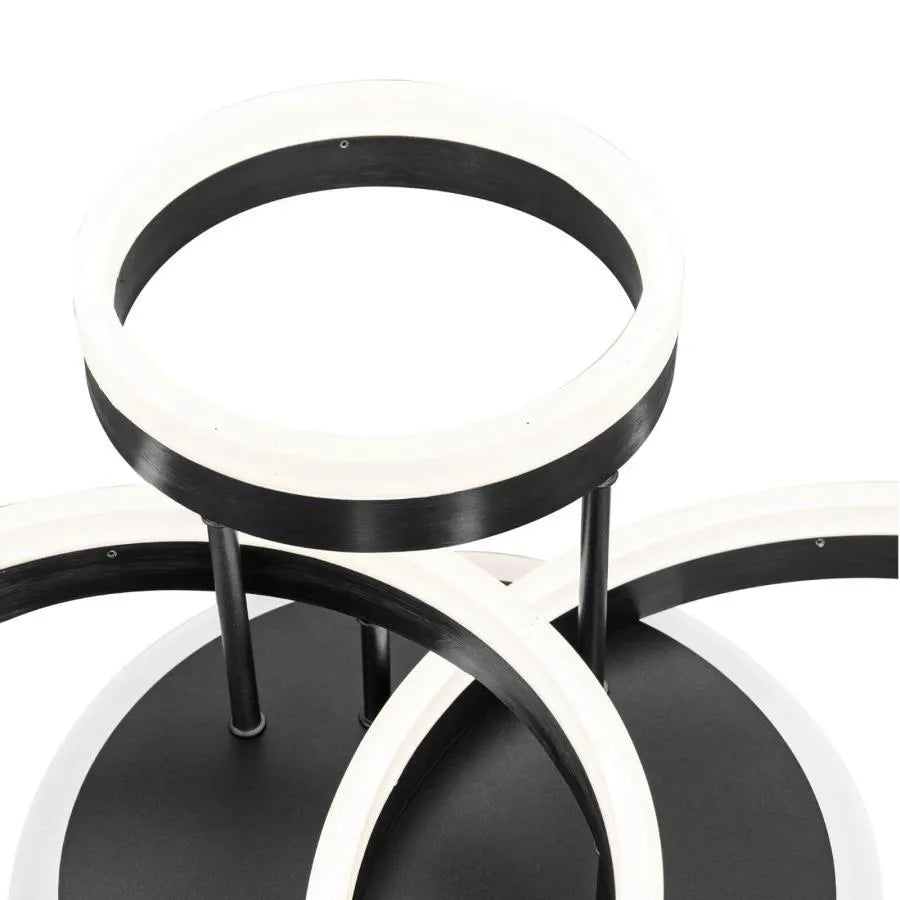 Lampadario LED con telecomando LYRA 100W, 3 Cerchi, Luce Fredda/Calda/Neutra, Dimmerabile, Nero Lampadari LED con Telecomando Titolo predefinito Alessandro Design