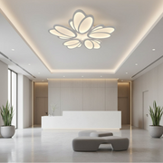 Lampadario a LED con telecomando TULIP 81W, 5 Petali, Luce Fredda/Calda/Neutra, Dimmerabile, Lampadario a LED Bianco con telecomando Titolo predefinito Alessandro Design