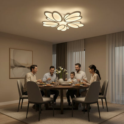 Lampadario a LED con telecomando TULIP 81W, 5 Petali, Luce Fredda/Calda/Neutra, Dimmerabile, Lampadario a LED Bianco con telecomando Titolo predefinito Alessandro Design
