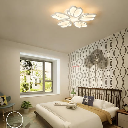 Lampadario a LED con telecomando TULIP 81W, 5 Petali, Luce Fredda/Calda/Neutra, Dimmerabile, Lampadario a LED Bianco con telecomando Titolo predefinito Alessandro Design