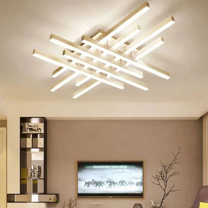 Lampadario a LED con telecomando MORA 160W, 8 Elementi, Lineare, Luce Fredda/Calda/Neutra, Dimmerabile, Lampadario a LED Bianco con telecomando Titolo predefinito Alessandro Design