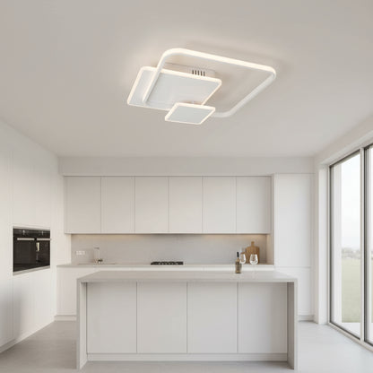 Lampadario a LED con telecomando ANEMONA 75W, 3 Quadrati, Luce Fredda/Calda/Neutra, Dimmerabile, Lampadario a LED Bianco con telecomando Titolo predefinito Alessandro Design