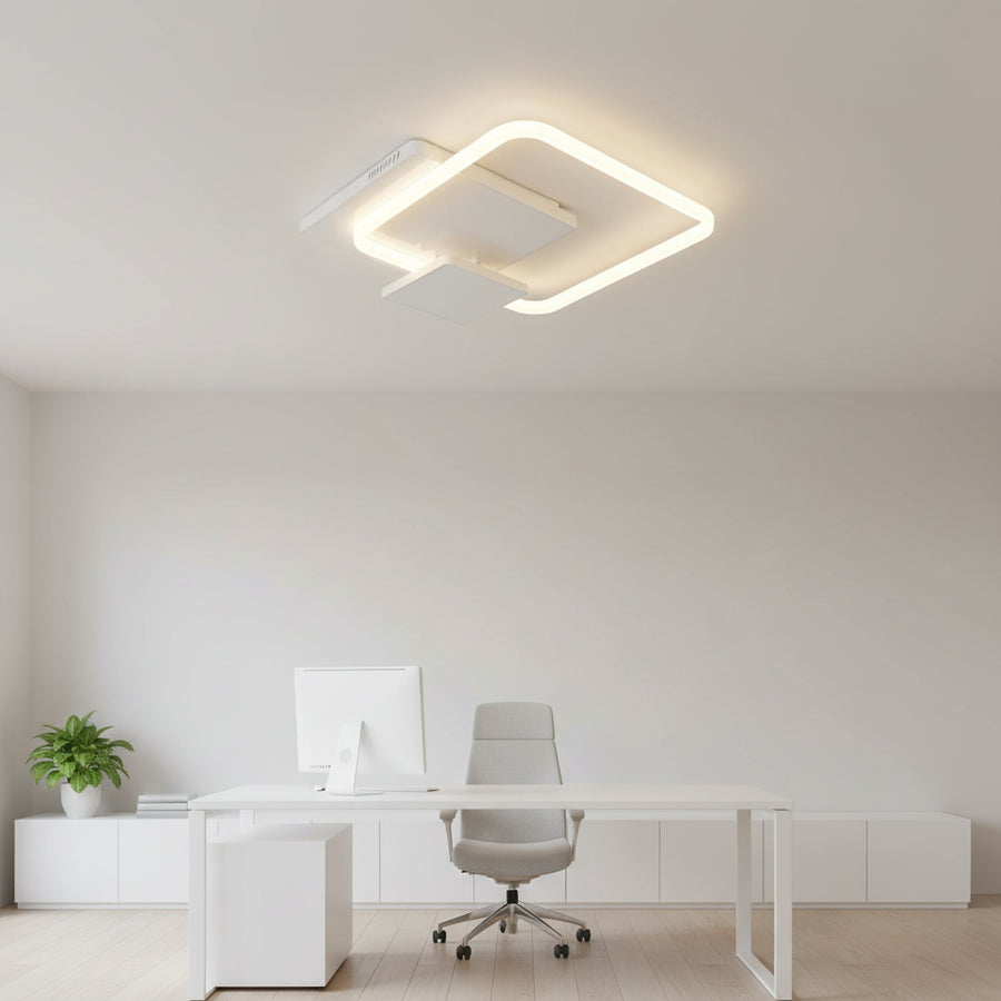 Lampadario a LED con telecomando ANEMONA 75W, 3 Quadrati, Luce Fredda/Calda/Neutra, Dimmerabile, Lampadario a LED Bianco con telecomando Titolo predefinito Alessandro Design