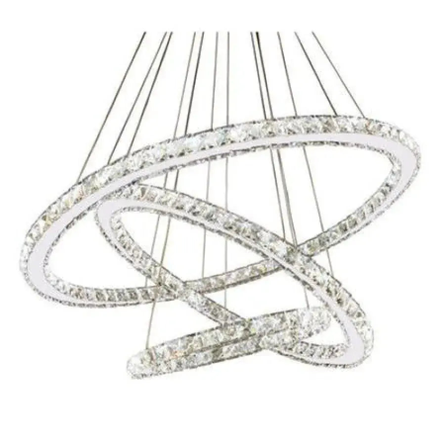 Lampadario LED a Sospensione con telecomando e cristallo TEATRU 36W, 3 Cerchi, Luce Fredda/Calda/Neutra, Dimmerabile, Cromo Lucido, Altezza Regolabile Lampadari LED in Cristallo Titolo predefinito Alessandro Design