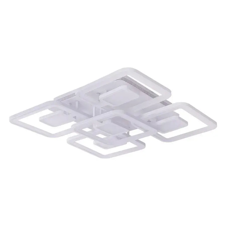 Lampadario a LED con telecomando FELIX 119W, 5 Quadrati, Luce Fredda/Calda/Neutra, Dimmerabile, Lampadario a LED Bianco con telecomando Titolo predefinito Alessandro Design