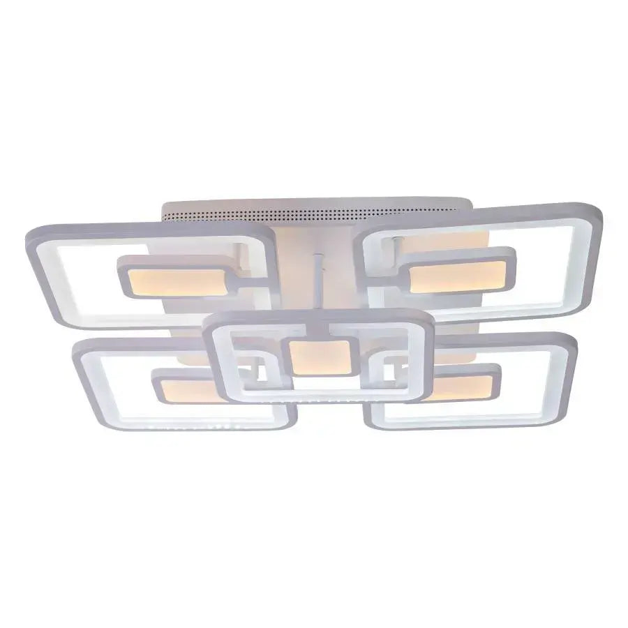 Lampadario a LED con telecomando FELIX 119W, 5 Quadrati, Luce Fredda/Calda/Neutra, Dimmerabile, Lampadario a LED Bianco con telecomando Titolo predefinito Alessandro Design