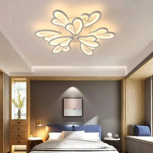 Lampadario a LED con telecomando BLOSSOM 49W, 9 Petali, Luce Fredda/Calda/Neutra, Dimmerabile, Lampadario a LED Bianco con telecomando Titolo predefinito Alessandro Design