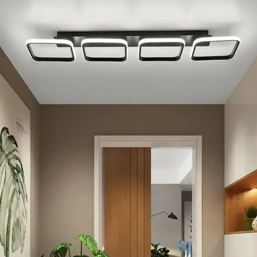 Lampadario LED VERTEX 45W, 4 Quadrati, Lineare, Luce Fredda/Calda/Neutra, Lampadari LED Nero Titolo predefinito Alessandro Design