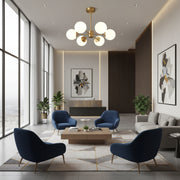 Lampadario LC801/6GD, 6x E27, Oro Bianco, Metallo Lampadari Moderni Titolo predefinito Alessandro Design