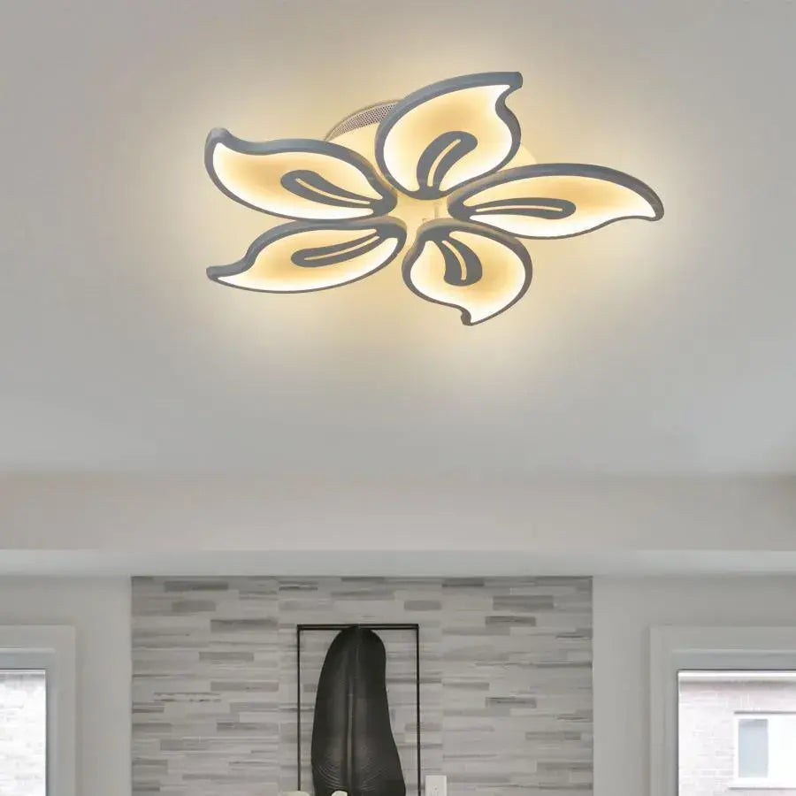 Lampadario a LED con telecomando JASMINE 66W, 5 Petali, Luce Fredda/Calda/Neutra, Dimmerabile, Lampadario a LED con telecomando Bianco Titolo predefinito Alessandro Design