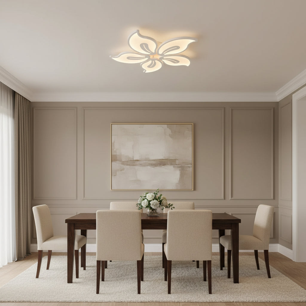 Lampadario a LED con telecomando JASMINE 66W, 5 Petali, Luce Fredda/Calda/Neutra, Dimmerabile, Lampadario a LED con telecomando Bianco Titolo predefinito Alessandro Design