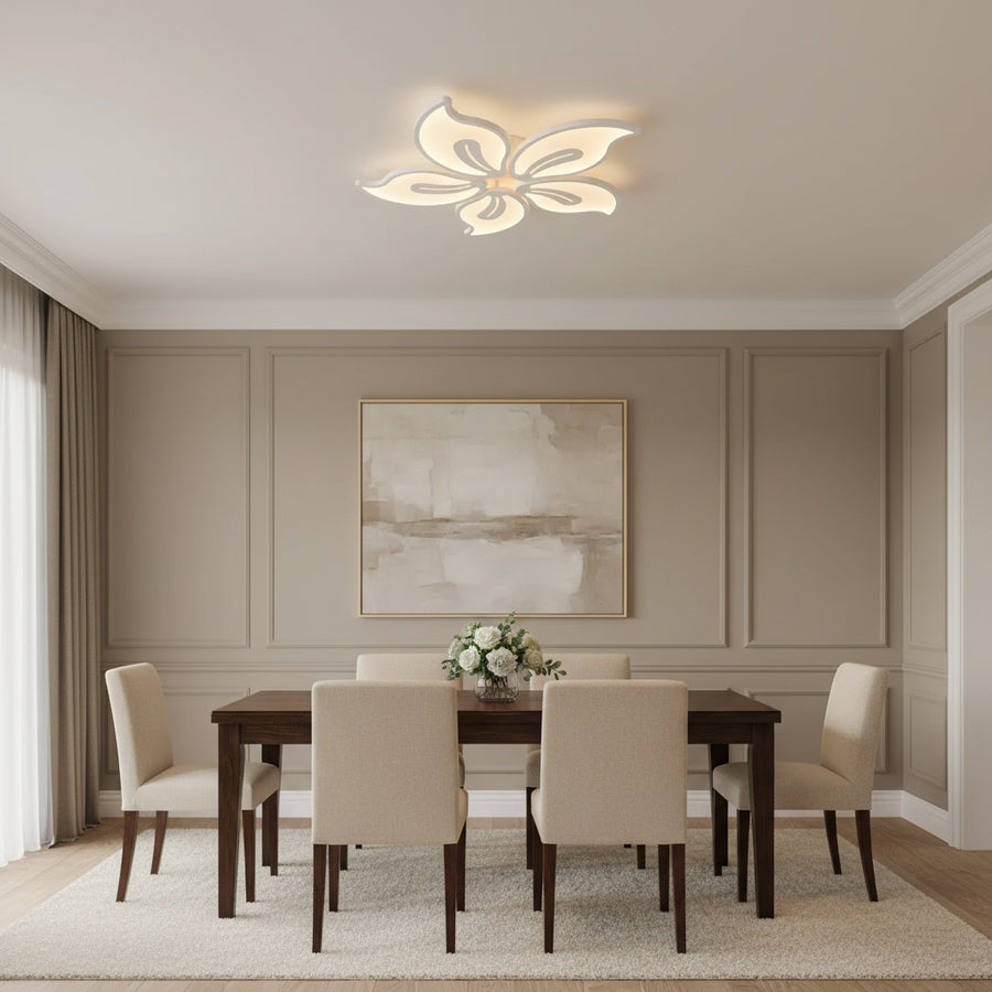 Lampadario a LED con telecomando JASMINE 66W, 5 Petali, Luce Fredda/Calda/Neutra, Dimmerabile, Lampadario a LED con telecomando Bianco Titolo predefinito Alessandro Design