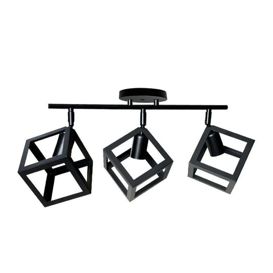 Lustra FORMA CUB -STRUKTUR Trio, 3xE27, Negru, Metal Lustre Industrial Default Title Alessandro Design