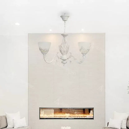 Lampadario VINTAGE, Tipologia a sospensione, COTTAGE, Circolare, 3xE27, Vetro e metallo, Lampadari classici bianchi Titolo predefinito Alessandro Design