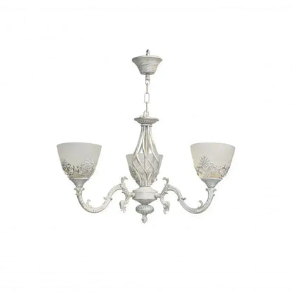 Lampadario VINTAGE, Tipologia a sospensione, COTTAGE, Circolare, 3xE27, Vetro e metallo, Lampadari classici bianchi Titolo predefinito Alessandro Design