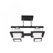 Lampadario classico Aramis con paralume quadrato in legno 2X E27 Lampadari classici grigio nero Titolo predefinito Alessandro Design