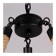 Lampadario rustico a corda 6x E27 Lampadari vintage sospesi a corda circolare Titolo predefinito Alessandro Design