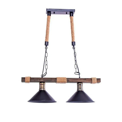 Lampadario tradizionale, 2xE27, marrone, metallo e corda Lampadario vintage Titolo predefinito Alessandro Design