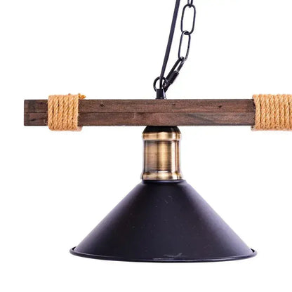 Lampadario tradizionale, 2xE27, marrone, metallo e corda Lampadario vintage Titolo predefinito Alessandro Design
