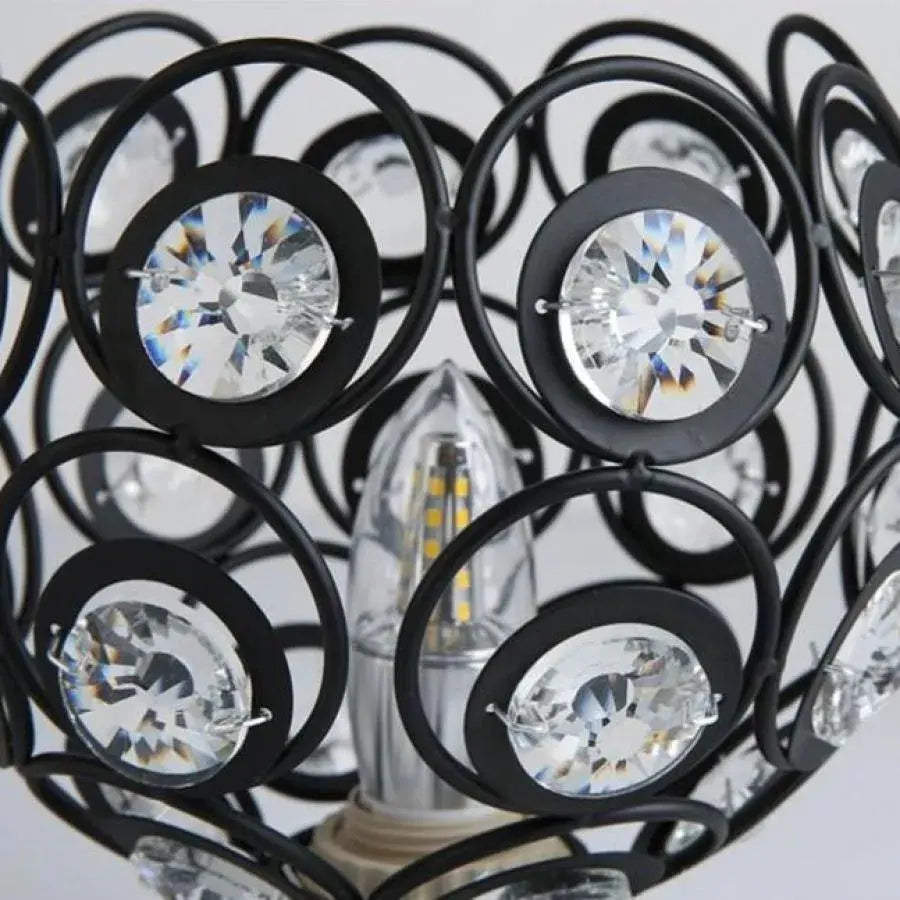 Lampadario Vera, 1x E27, diametro 18 cm, nero, metallo e cristallo Lampadari classici Titolo predefinito Alessandro Design