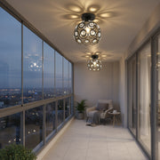 Lampadario Vera, 1x E27, diametro 18 cm, nero, metallo e cristallo Lampadari classici Titolo predefinito Alessandro Design