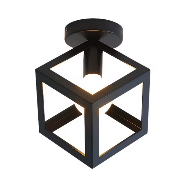 Lampadario a forma di cubo - STRUKTUR Mono, 1x E27, Nero, Lampadari industriali in metallo Titolo predefinito Alessandro Design