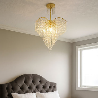 Lampadario in cristallo Ander, 4xE14, diametro 45 cm, Lampadari in cristallo color oro Titolo predefinito Alessandro Design