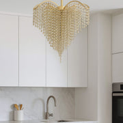 Lampadario in cristallo Ander, 4xE14, diametro 45 cm, Lampadari in cristallo color oro Titolo predefinito Alessandro Design