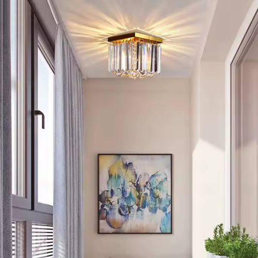 Lampadario Cristallo MARTINEZ Linear Luxe, Diametro 35cm, 4x E14, Candelabri Moderni Oro Lucido Titolo predefinito Alessandro Design