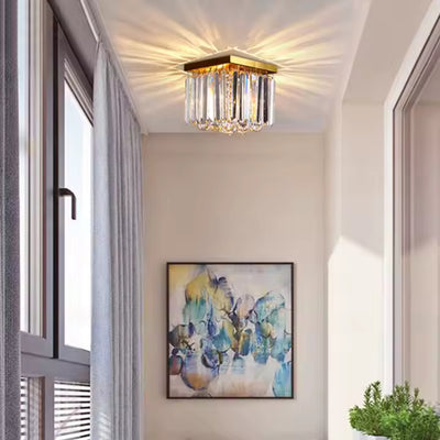 Lampadario in cristallo MARTINEZ Linear Luxe, diametro 35 cm, 4x E14, oro lucido